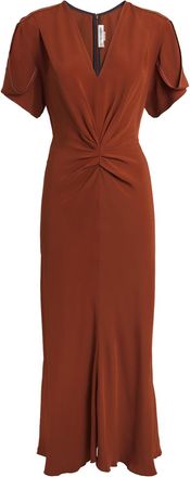 Victoria Beckham Gathered Crepe Midi Dress Size XL
