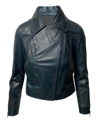 Chanel Chanel Motorjack in Groene Lederen