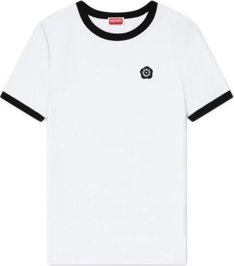 Kenzo Tops, Dames, Wit, S, Katoen, Boke Flower 2.0 Ribbed Fitted T-shirt