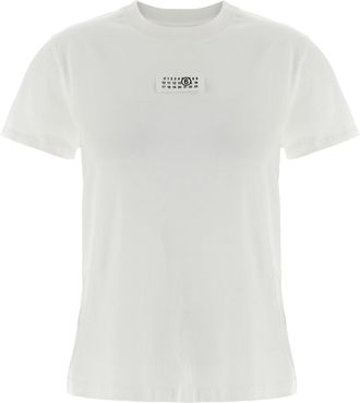 Maison Margiela Numeric Signature Mm6 T Shirt Bianco-Donna