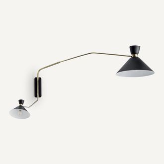 AM.PM Dubbele wandlamp XL verouderde messing, Zoticus