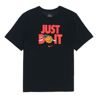 Nike Just Do It Alphabet Printing Round Neck Short Sleeve Black DV1213-010