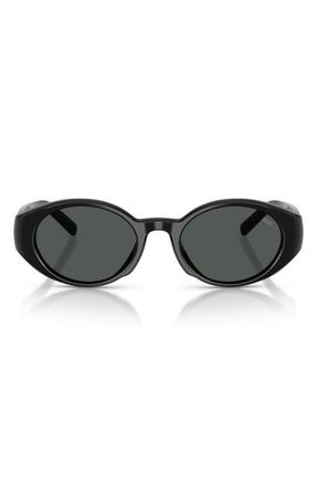 Diesel 52mm Oval Sunglasses in Solid Black /Solid Black at Nordstrom