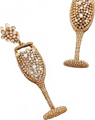 BaubleBar Womens Whats Poppin Earrings In Clear/gold