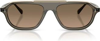 Oliver Peoples 58mm Estin Polarized Irregular Sunglasses in Inkwell /Sandstone at Nordstrom