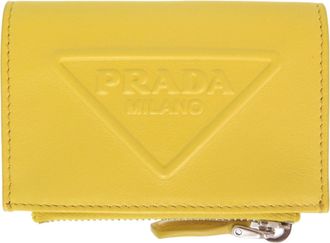 Prada Yellow Leather Coin Purse/Coin Case (Pre-Owned)