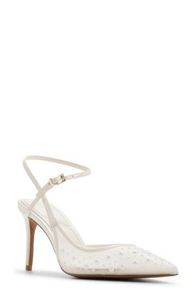 Aldo Kymmberly Pointed Toe Ankle Strap Pump in Other White at Nordstrom, Size 6.5