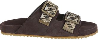 Burberry Urchin Check Sandal - Dames - Sandalen - Bruin - 36 EU - Su&egrave;de - Schoenen