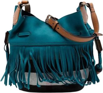 Burberry Pre-owned Belgrove Bucket Bag - Dames - Vintage Tas - Blauw - ONE Size - Leer - Vintage
