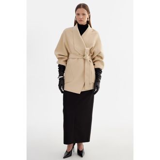 LaMarque Mekia | Double Face Wool Coat in Beige at Nordstrom, Size Medium