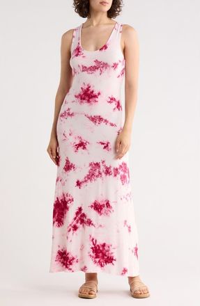 West K Solid Racerback Maxi Dress in Magenta Tie Dye at Nordstrom Rack, Size X-Small