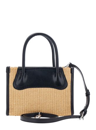 Vivienne Westwood Womens Handbag Troy Beige Cotton Handbags Hand Bags