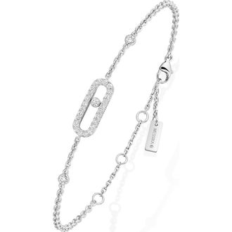 Messika Move Uno Pav&eacute; Diamond Bracelet in White Gold at Nordstrom, Size Medium