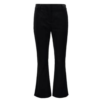 Cedric Charlier Velvet Trousers - female - C&eacute;dric Charlier - Wide Trousers - Black - XS - Trousers