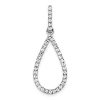Diamond2Deal 14K White Gold Lab Grown Diamond Teardrop Pendant (0.48ct, VS, G-H)