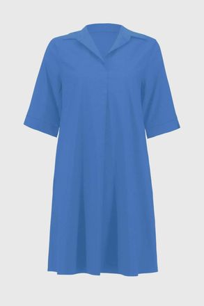 Joseph Ribkoff Womens Stretch Poplin Trapeze Mini Dress In Coastal Blue