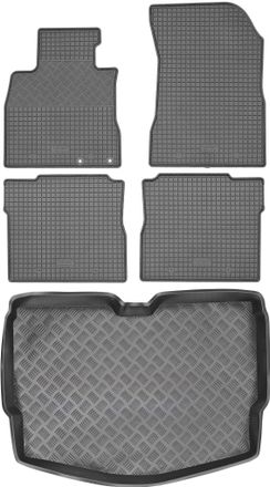 OEM Juego De Alfombrillas De Goma Para Coche Y Alfombrilla Para Maletero Para Nissan Note Ii Hatchback (2013)