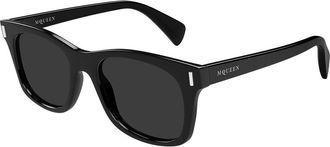 Alexander McQueen AM0551S Asian Fit 001 Mens Sunglasses Black Size 52
