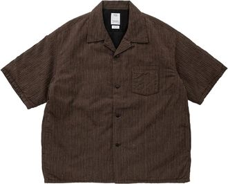Visvim Camicia gessata a maniche corte - Marrone