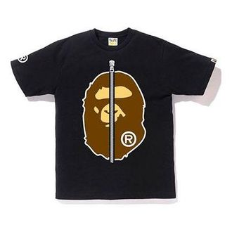 A Bathing Ape Head Round Neck Short Sleeve Tee Black BAPE-SS18-117
