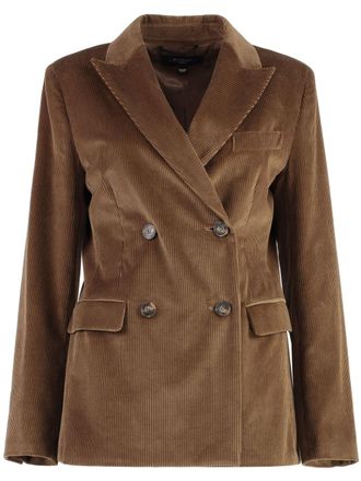 Max Mara Fluwelen blazer met dubbele rij knopen - Bruin