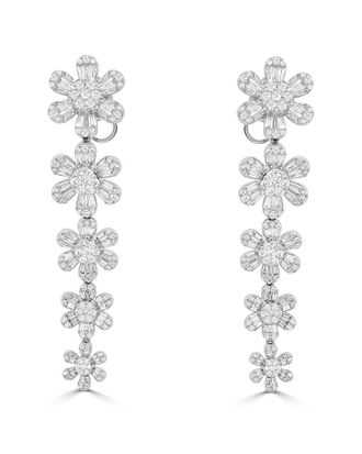 Sabrina Designs 18K 5.03 Ct. Tw. Diamond Flower Dangle Earrings