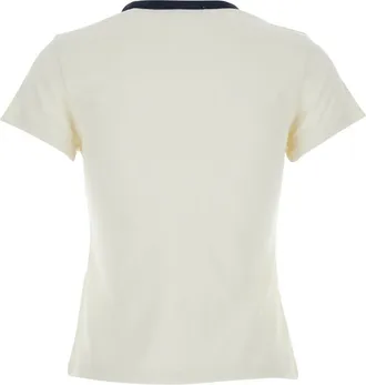 Frame Denim Womens T-Shirt Crew Neck White Cotton T-Shirts & Jerseys