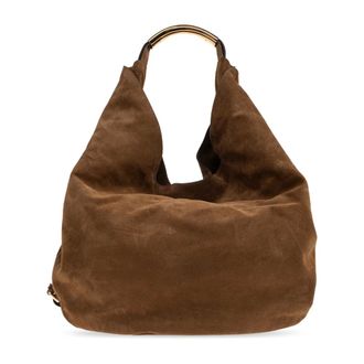 Moschino Tote Bags, female, Brown, Size: ONE SIZE Suede Shopper Bag