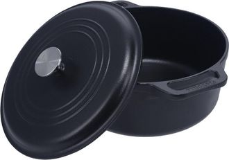 Victoria Victoria 35709 Horno Holand&eacute;s Olla Inducci&oacute;n Hierro Fundido Curado 29cm, Cocotte 6,6l, Sin Ptfe Ni Pfoa Negro
