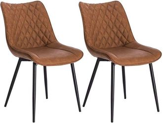 Woltu 2pcs dining chairs Kitchen Counter chairs Lounge Leisure Living Room Light Brown - Woltu