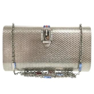 Gucci Pre-owned Metalen Clutch - Dames - Pre-owned - Grijs - Maat: ONE Size
