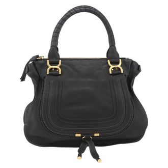 Chlo&eacute; Marcie Top Handle Bag Leather Black Leather Handbag (Pre-Owned)