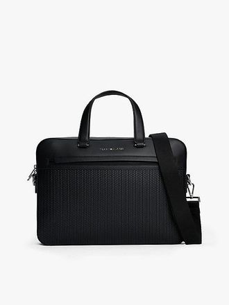 Tommy Hilfiger Metal Logo Woven Crossbody Laptop Bag