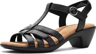 Easy Spirit Claraa Womens Dress Sandals Black Leather : 5.5 M (B)