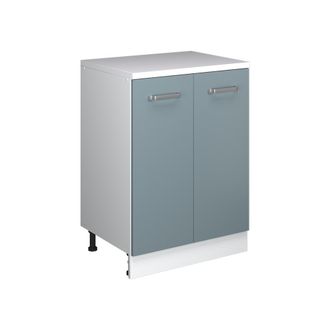 Vicco Armario De Cocina Para Techo Inclinado R-line, Gris Azulado, 60 Cm Sin Inclinaci&oacute;n Con 2 Puertas, Vicco