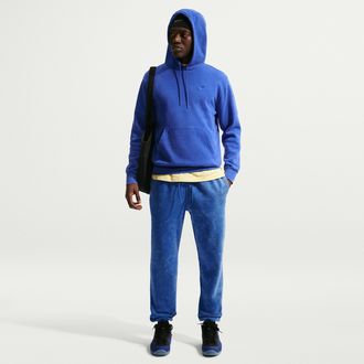 Nike Mens Nike Sportswear Club Washed Cuffed Fleece Pants in Blue | IQ1218-480