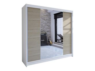 Mirjan24 Armario Closico 138, Blanco + Roble Sonoma, 215x180x58cm, Puertas De Armario: Correderas, N&uacute;mero De Estantes: 0
