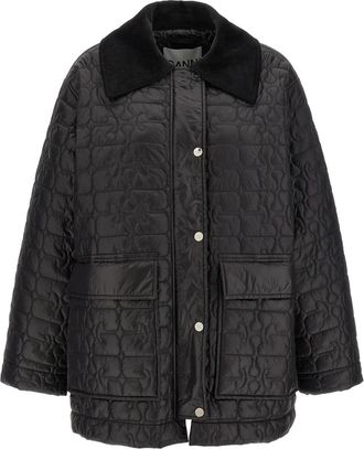 Ganni Dames, Jassen, Zwart, Maat: S/M Katoen