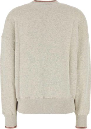 Autry Womens Logo-Embroidered Cotton Sweatshirt Beige Sweater