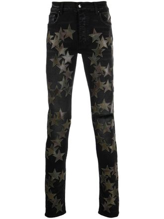 Amiri Jeans skinny con applicazione - Nero