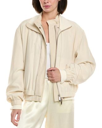 Helmut Lang Zip Silk Bomber Jacket