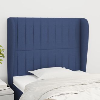 vidaXL Cabecero Con Orejas De Tela Azul 83x23x118/128 Cm Vidaxl