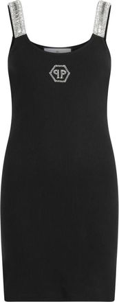 Philipp Plein Mini Tank Dress Strass Hexagon - Dames - Korte kleedjes - Zwart - L - Kleedjes