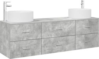 vidaXL Juego De Muebles De Ba&ntilde;o 3 Uds. Gris Hormig&oacute;n Vidaxl