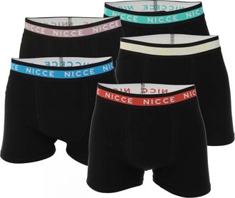 Nicce London Heren Lazlow Boxershorts (Set van 5) (Zwart)
