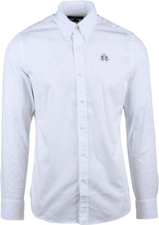 La Martina Casual Overhemden - Heren - Zakelijke Overhemden - Wit - XL - Katoen - Overhemden