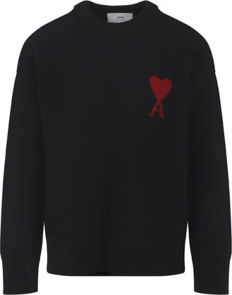 Ami Ami De Coeur Ronde Hals Trui - Heren - Ronde hals truien - Zwart - S - Wol - Truien & Vesten