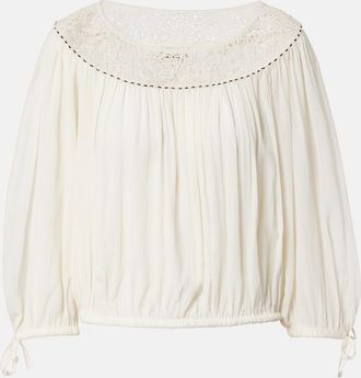 Isabel Marant Nelida guipure lace-trimmed silk blouse