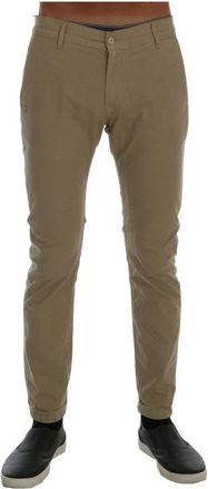 Daniele Alessandrini Beige Slim Fit Chinos voor verfijnde stijl - Heren - Chinos - Beige - W30 - Katoen - Broeken