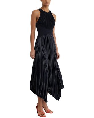 Reiss Petite Rachel Pleated Sleeveless Midi Dress